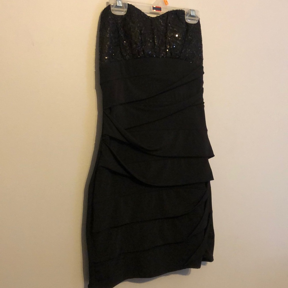 Strapless little black dress